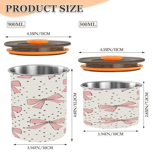 Bote Hermético de Acero para Café 500ml Bow Pink miniatura 2