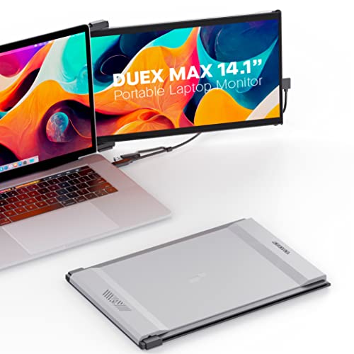 Mobile Pixels Duex Max Portable Monitor, The On-The-Go Dual-Screen Laptop Monitor, 14.1" Full HD IPS Display, USB A/Type-C, Plug and Play, Sleek Design