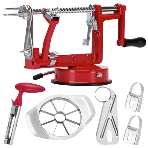 Apple Peeler Slicer Corer 3 in 1 Fruit Peeler Machine for Potatoes Stainless Steel Adjustable Blade for Easy Kitchen Use with Anti Slip Powerful Suction Bas