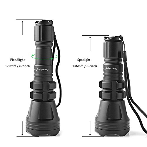 SecurityIng Body Rotatable Hunting Flashlight Red/Green/White Led 900LM Zoomable Waterproof Tactical Torch + Remote Pressure Switch + Battery - Image 4