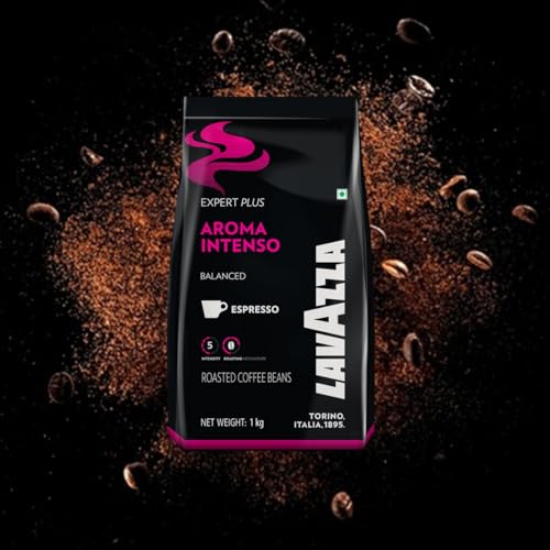 Image of Lavazza Aroma Intenso | Roasted Coffee Beans | Medium Dark Roast | Arabica Robusta Blend |bag, 1000 Grams (Pack of 3)