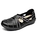 TERRIKAT Women's Casual Black Loafers Cute Slip On Comfort Walking Flats Leather Driving Moccasins Fashion Closed Toe Boat Shoes 7 M US 1308-Hei7