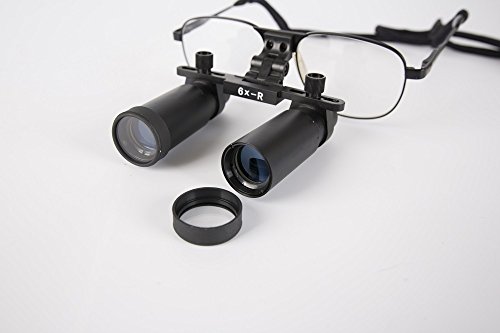 Nski Dental Medical Surgical Binocular 6.0X-R Loupe General Type For Ent/Vet Black With Metal Frame #TOP7