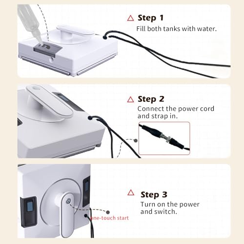 Fensterputzroboter, Intelligente Fensterroboter mit 2-Fach Sprühsystem 100ml Tank, Randerkennungstechnologie, Fensterreiniger Roboter Elektrisch für Glas, Fliesen, Spiegel etc