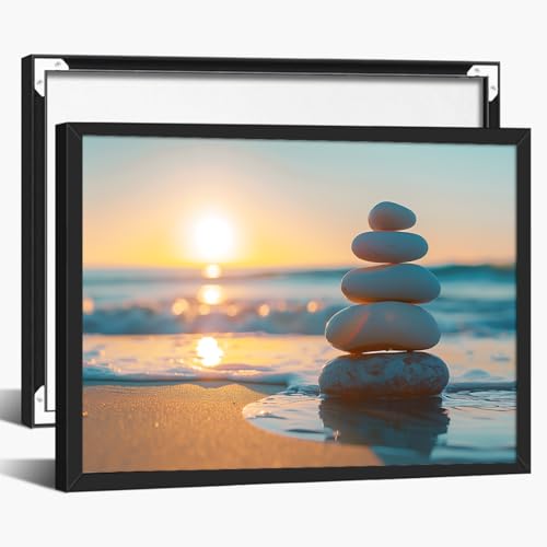 Zen Ocean Sunset Wall Art – Serene Canvas Poster with