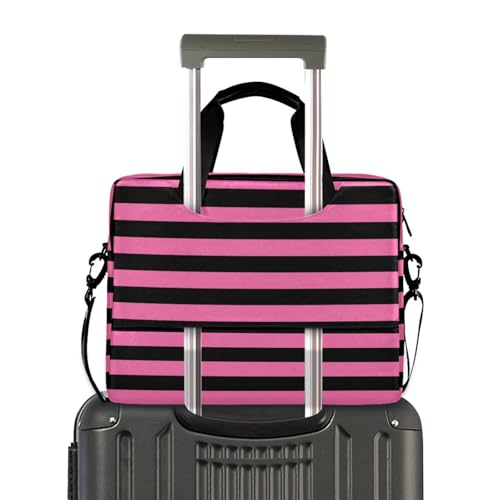 Bolso para laptop 15.6" cruzado rosa y negro miniatura 4