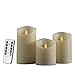 Produktbild CVHOMEDECO. 3 PCS / SET Tanzen Flamme Wachs Säule LED Kerze mit Fernbedienung, 8,3 X H 10,2/12,7/15,2 cm, Elfenbein