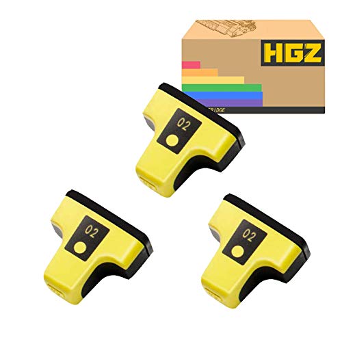 3 Pack Color Remanufactured Ink Cartridge Replacement for HP 02 Q7964AN for HP PhotoSmart C7280 C6280 C5180 C6180 D7360 D7460 8250 C7200 Printers (3Yellow)