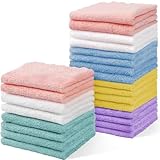 Puomue 24 Pack Baby Washcloths, Multicolor Microfiber Coral Fleece, 7' X 9', Ultra Soft and Absorbent Baby Washcloths for Newborns and Toddlers, Gentle for Sensitive Skin