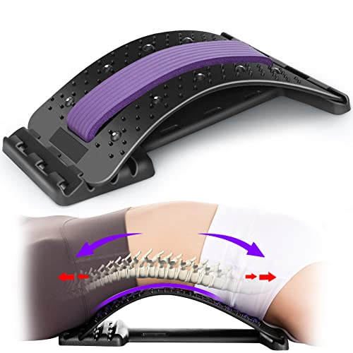 Rückenstrecker, Rückendehner, Back Stretcher - Neu Aufgerüstetes 4 Stufig Verstellbares Rückenstrecker Gerät mit Magnetfeldtherapie, für Lendenwirbelsäule Rückenschmerzen Linderung und Entspannung Cover