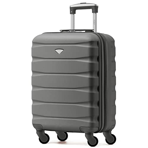 Flight Knight 55 x 40 x 23 cm Cabin Bag, Suitcase for Lufthansa & Over 30 Airlines Including British Airways, EasyJet Travle Bag- Lightweight Durable 4 Wheel Carry On Suitcase, Hard Shell- 55x40x23