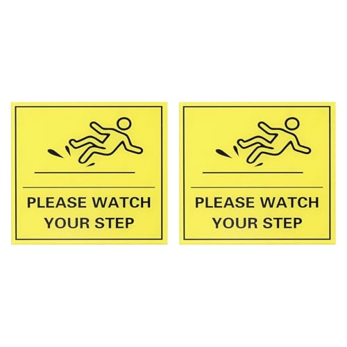 Panneau Attention À Vos Pieds signalisation autocollante acrylique jaune et noir
