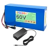 FREEDOH Batteria agli ioni di Litio 60V Pacco Batteria al Litio 60V 12Ah 15Ah 20Ah 25Ah 30Ah Batterie per Motore 50-1800W con caricabatteria,60v12ah