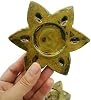 Portavelas de té de cerámica hecho a mano en forma de estrella, decoración celestial artesanal para el hogar (Verde) 2