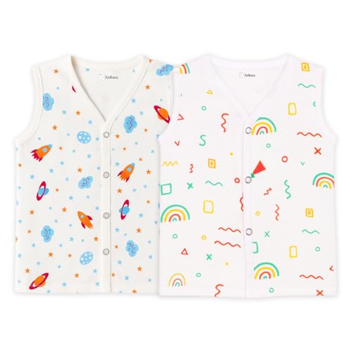 Image of Kidbea Newborn Baby Jhabla Unisex - Organic Cotton Muslin Shirt | Soft & Breathable Summer Wear for Boys & Girls | Cute Prints Infant Clothing