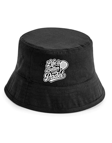 Print4U Father's Day Life is Better with Padel Bucket Hat Fun Birthday Gift Black SM