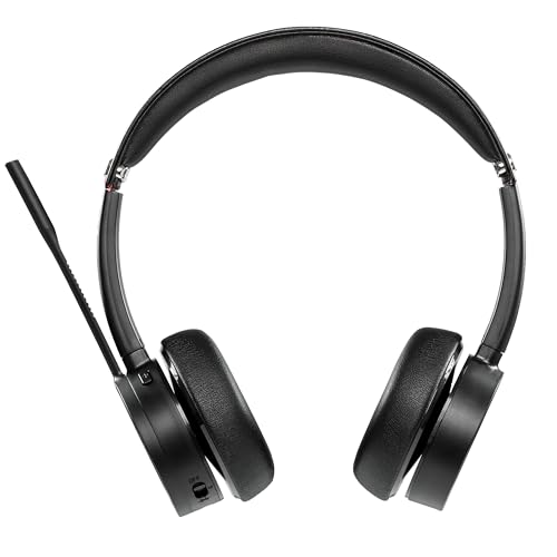 TELLUR Voice PRO Cuffie Bluetooth Professionale per Call Center, Conferenze Online, 2 Microfoni con Cancellazione del Rumore di Fondo, Autonomia 24h, USB C Port, Nero