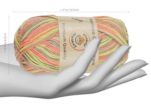 Image of 10-Pack of Yonkey Monkey 500 Grams Yarn - 70% Rayon derived from Bamboo, 30% Cotton - Imported - Tiger Mix 9046
