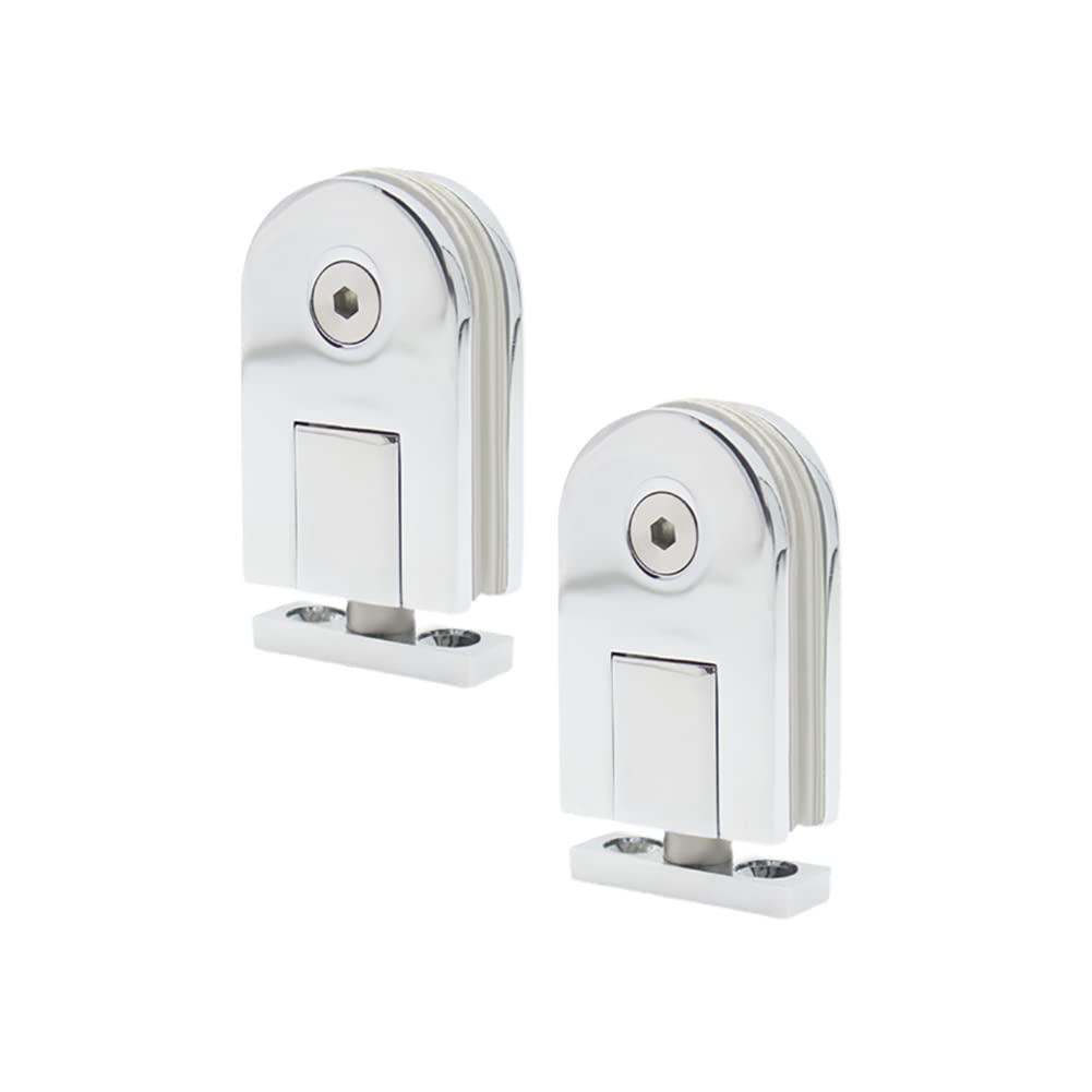 Myxjx Silver Hinges, 360 Degrees Glass Door Pivot Hinge Bathroom Clip Bearing 35Kg Suitable For 5-12Mm Tempered(Silver)