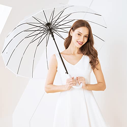 Kung Fu Smith Auto Open Clear Umbrella For Rain Wedding Photography, Large Canopy Wedding Umbrellas For Bride And Groom #TOP1