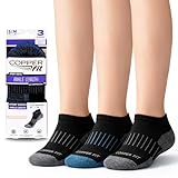 Copper Fit Unisex Copper Infused No Show Socks - 3 Pack , Large/X-Large, Black