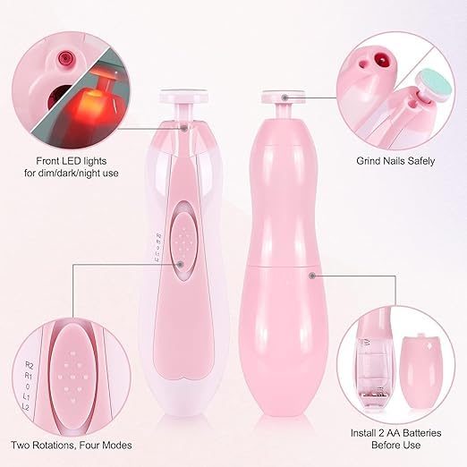 Baby Nail Care Kit, Safe Fingernail Grinder & Trimmer, 6-in-1 Manicure Set for Infants & Toddlers, Gentle Grooming Tools for Kids 2