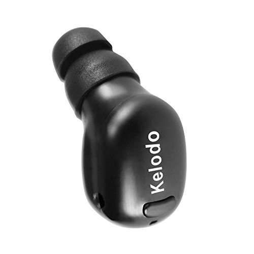 Kelodo Bluetooth Earbud Mini in Ear Earphone Smallest Wireless Invisible Headphone W/Mic for iPhone Samsung Galaxy Sony LG and Other Android Smartphones One Pcs (Black)