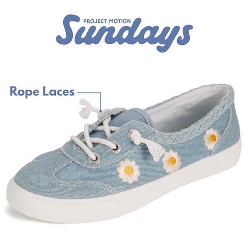 Image of Sundays Canvas Sneakers Women - Memory Foam Insole with Breathable Canvas Shoes for Women Footwear - Non-Slip with Lightweight and Comfortable Womens Sneakers