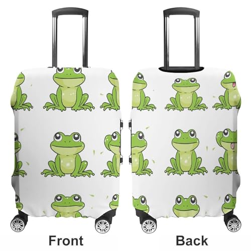 Little Green Frog Luggage Cover, Washable Elastic Suitcase Cover Protector Fit 18-32 Inch Luggage3