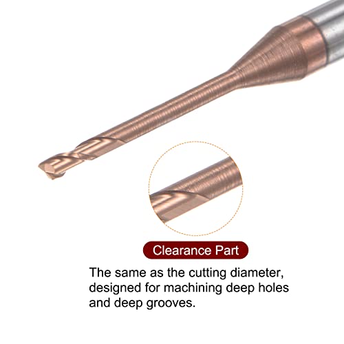 Image of HARFINGTON Square Nose End Mill 4mm Shank 1.5mm x 20mm Titanium Coated Solid Carbide Long Reach Extended Neck 2 Flutes CNC Router Bit Milling Cutter for Stainless Steel Alloy Hardened Steel
