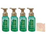 Bath & Body Works Aromatherapy Eucalyptus Spearmint 4 Pack Gentle & Clean Foaming Hand Soap Bundle with a Himalayan Salts Springs Sample Soap