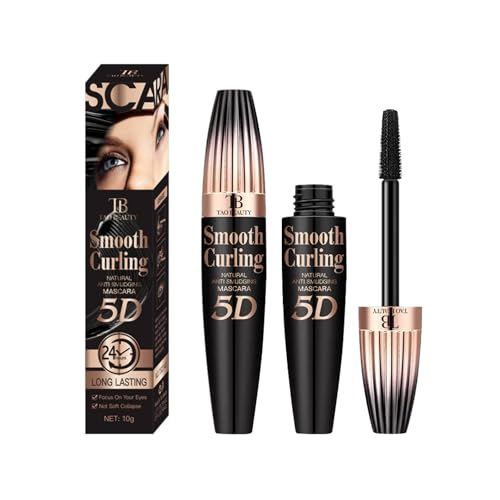 Image of 5D Fiber Mascara for Lengthening & Volumizing, Waterproof Smudge-Proof Mascara Buildable for Dramatic False Lash Effect, Clump-Free & Flake-Free