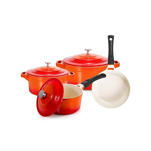 Jogo de Panelas Cerâmica 4 Peças Premier Laranja Le Cook