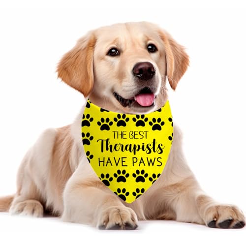 CENWA 1 Piece The Best Therapist Have Paws Therapy Dog Bandana Professional Therapy Dog Bandana Working Dog (best therapist UK) - Image 3