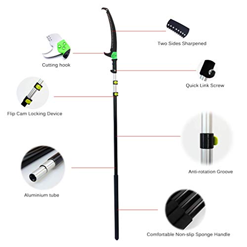 FZYE Telescopic Pole Pruning Saw Tree Branch Cutting Saw Extendable Limb Saw And Trimmer,Working Height Gardening Tool 18FT/5.4M - Image 2