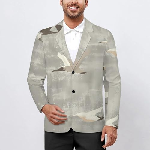 Vintage Flying Birds Classic Suits Blazer for Men Business Tuxedo Jacket Sport Coat Two Buttons2
