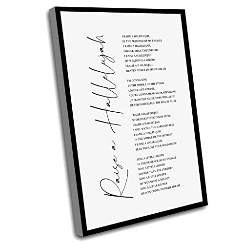 Raise A Hallelujah Framed Worship Lyrics Wall Art