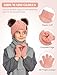 Senker Fashion Winter Beanie Kids Hat and Gloves Set for Girls Boys Toddler Pompom Knit Fleece Lined for Cold Weather