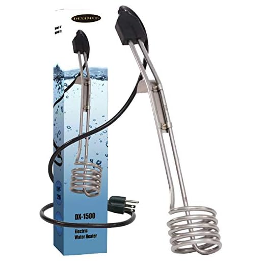 Diximus 1500W 110V Water Heater Portable Electric Immersion Element Boiler Travel for Bucket Pool Bathtub