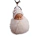 Lsgepavilion Porte-clés en peluche avec pendentif en forme de poupée endormie - Beige - Taille Unique