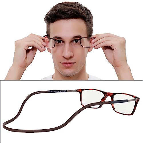 Image of EYEWEAR Magnetic Detachable Square Spectacles for Men & Women | Medium Size | Zero Power | Dummy Lens | Trendy Design, Comfortable Fit
