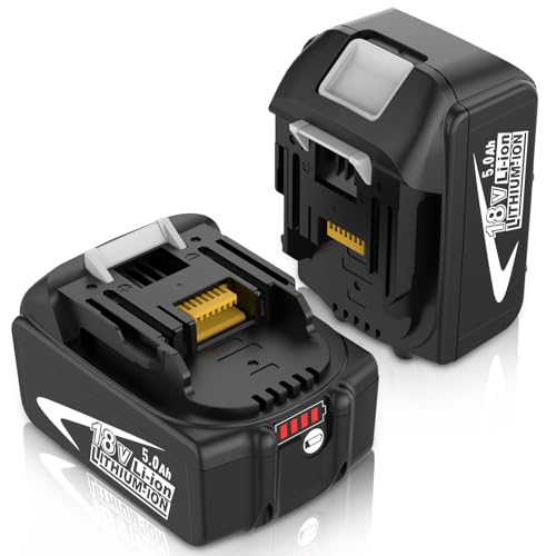 2pcs BL1860 5,5Ah batteria di ricambio per (Nero scuro)