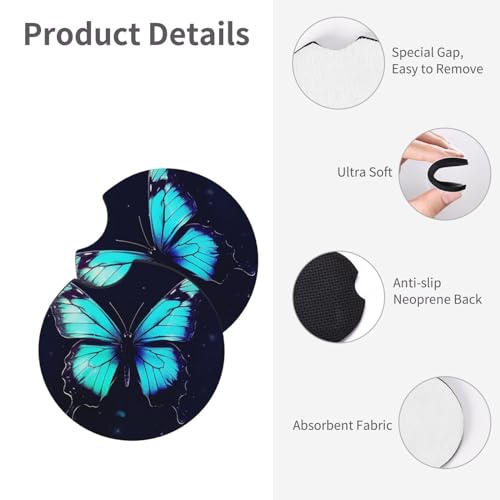 Portavasos para coche 2 unidades diseño mariposa negro miniatura 4