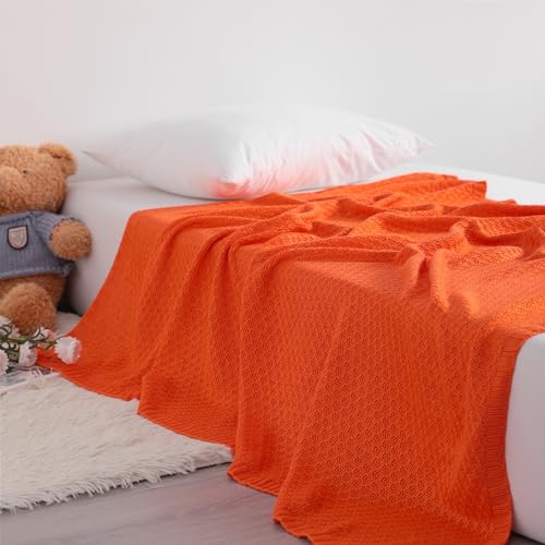 Image of NTBAY Rayon Derived from Bamboo Toddler Blanket, 30 x 40, Orange