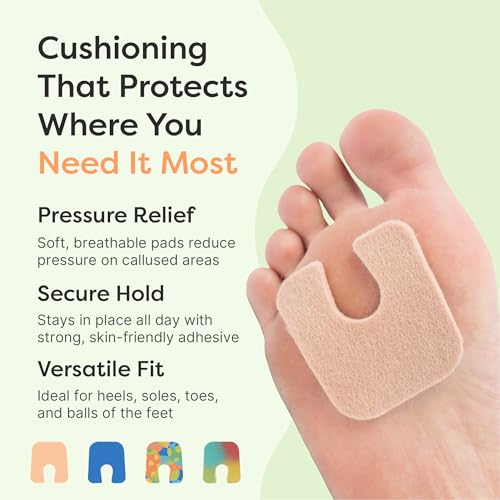 Image of ZenToes Callus Pads | U-Shaped Design Moleskin Blister Pads | Self-Stick Adhesive Felt All Day Comfort Cushions for Calluses and Corns | Reduce Pressure and Friction | 48 Count (Beige) (Pack of 2)