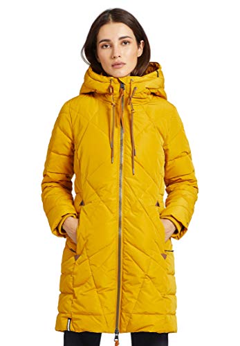 khujo Damen Jacke Daniella mit Kapuze warm lang Steppjacke Steppmantel...