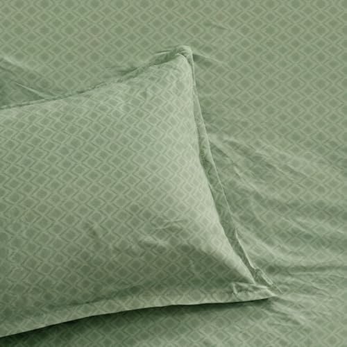 Image of Dream Living Embossed Double Bedsheet with 2 Pillow Covers | 120 GSM | 220x250 Cm | Green