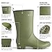 HISEA Women Rubber Boots Waterproof Wide Calf Rain Boots Mid-Calf PVC Rubber Rain Boot Matte Surface Seamless Mid Height Rain Shoes for Women's Rain Footwear Outdoor Garden Work Walking