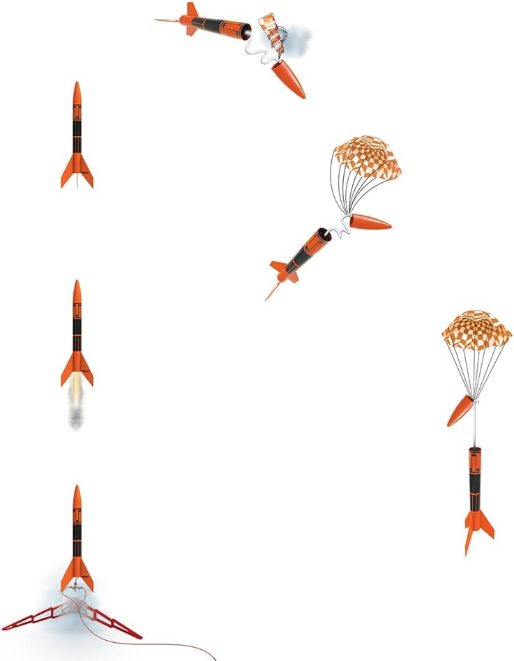 Close-up of hands assembling a model rocket fin unit.