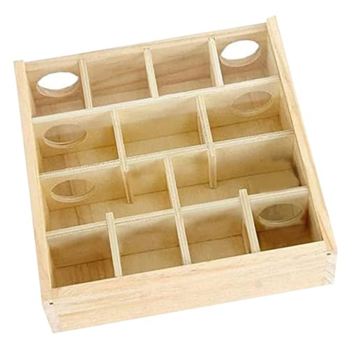 CHICAMPERA 木製多機能ハムスター迷路おもちゃ 耐摩耗性インタラクティブパズル 運動促進 精神健康維持 ペット用隠れ家プレイハウス